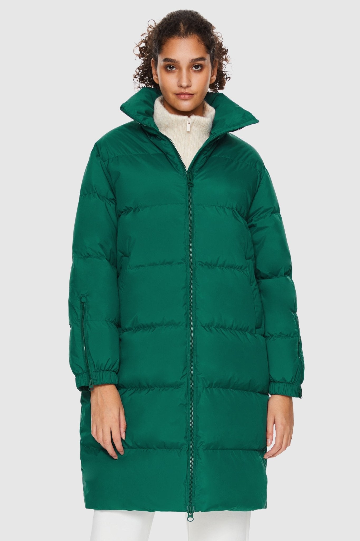 High Collar Long-sleeve Down Puffer Jacket