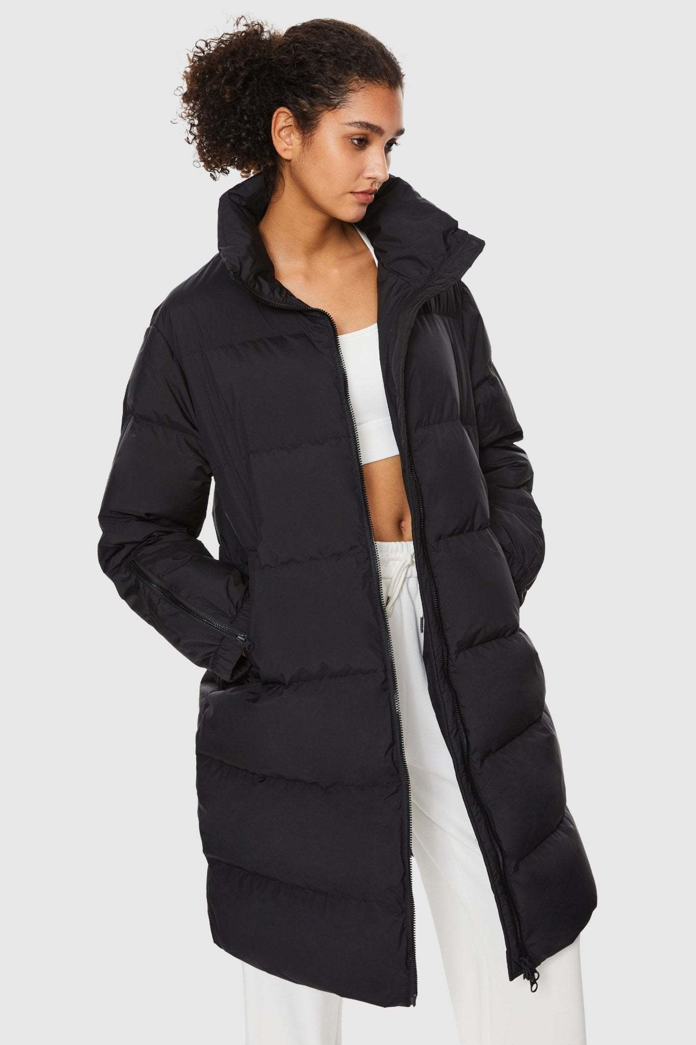 High Collar Long-sleeve Down Puffer Jacket