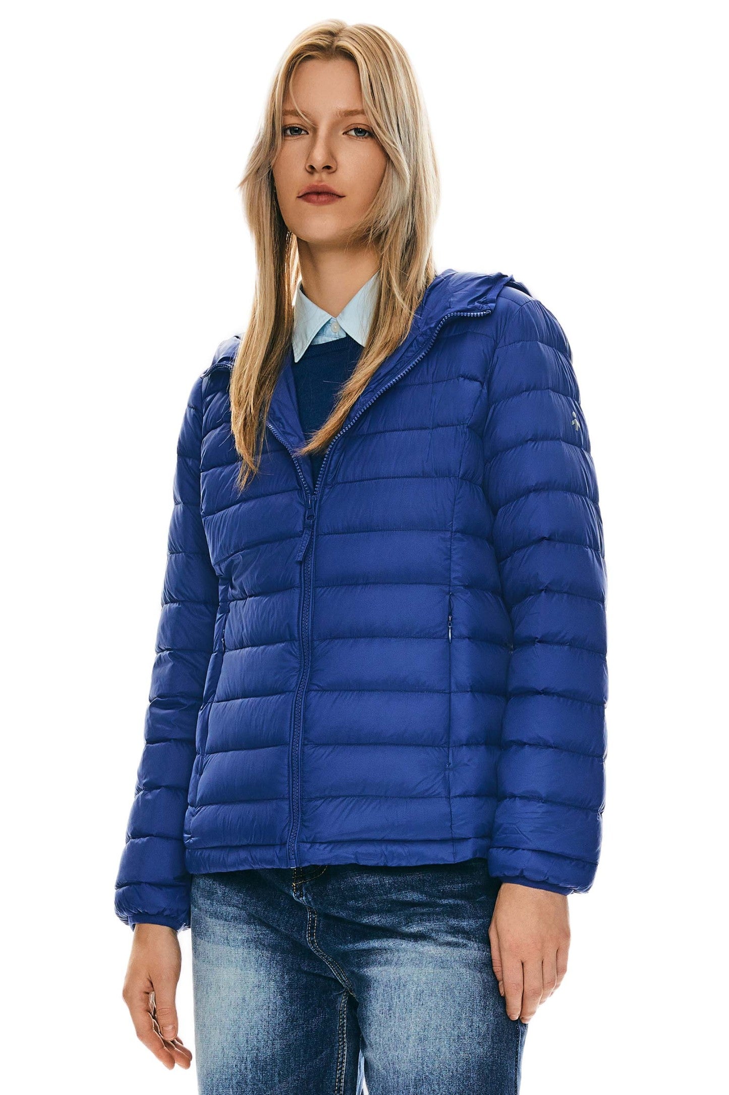 Lightweight Packable Down Jacket with Stand Collar with hood