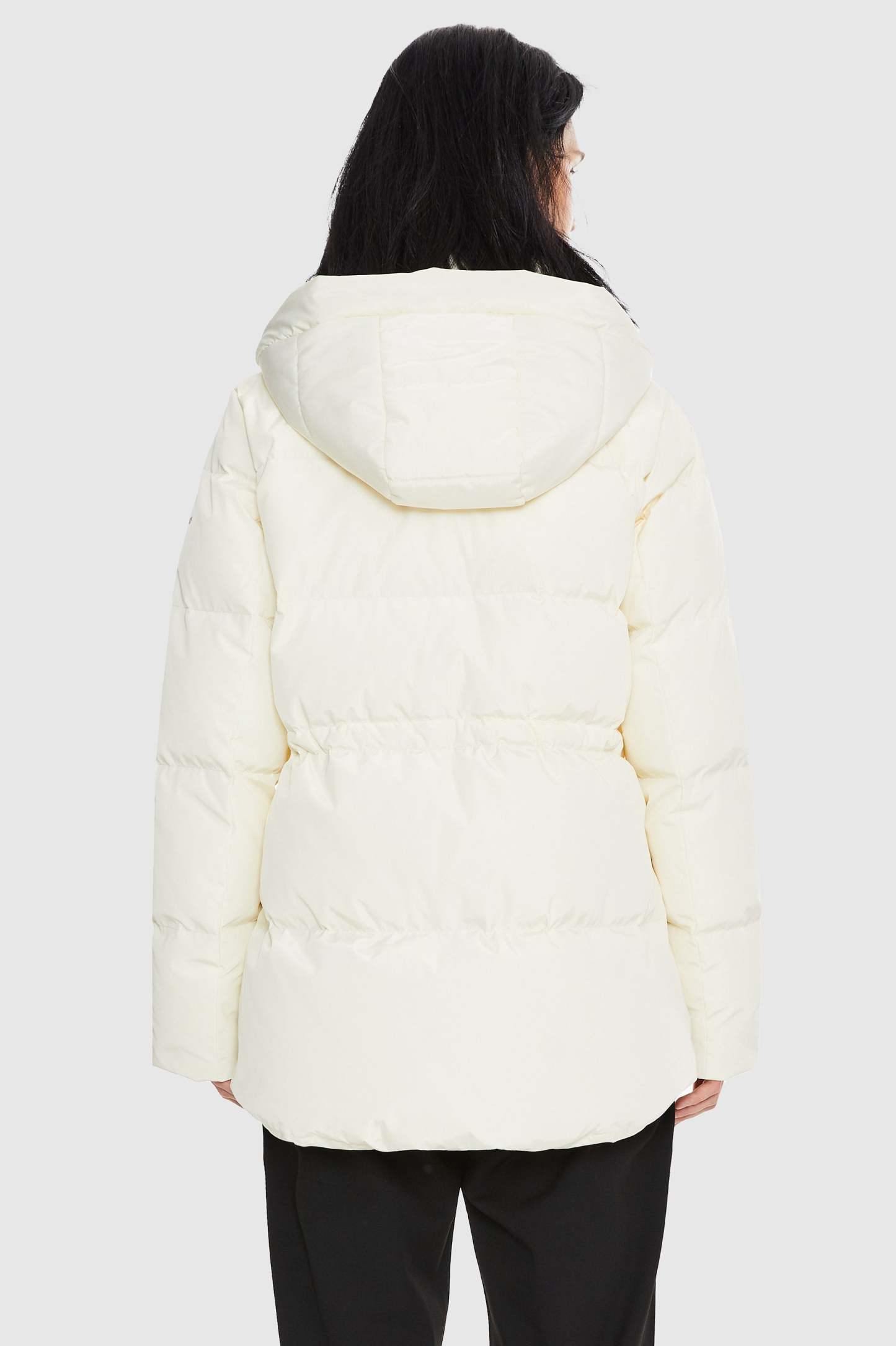 Mid-Length Hooded Down Jacket