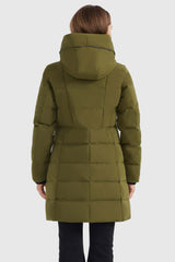 Mid Length Slant Pocket Down Puffer Jacket