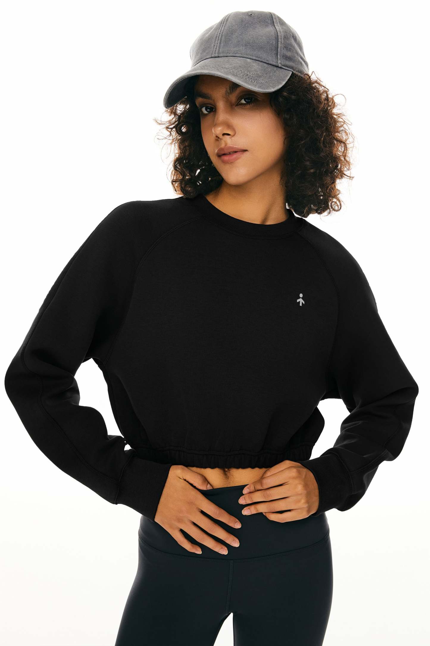 Oversized Cropped Sweatshirt Long Sleeve