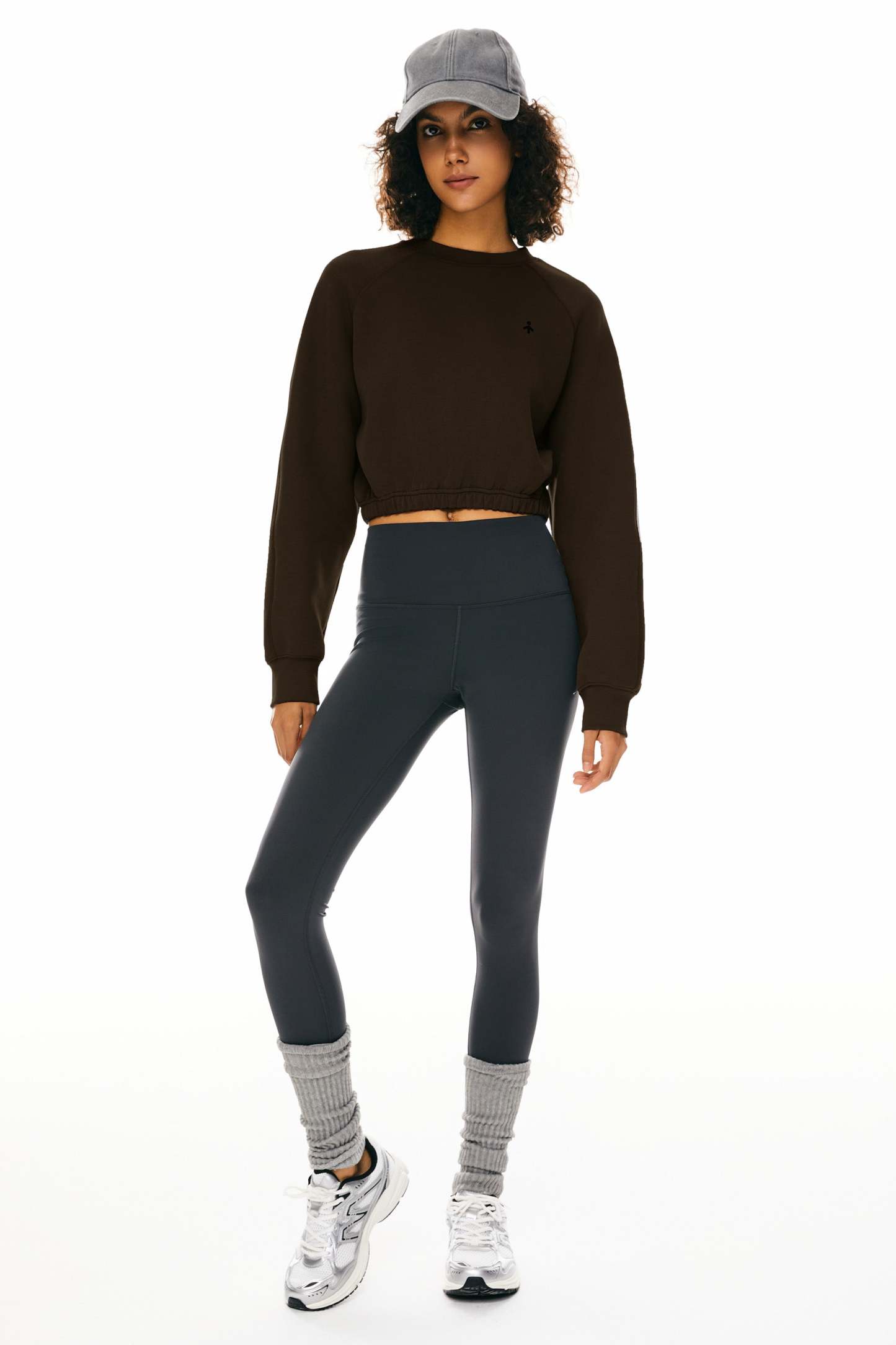 Oversized Cropped Sweatshirt Long Sleeve