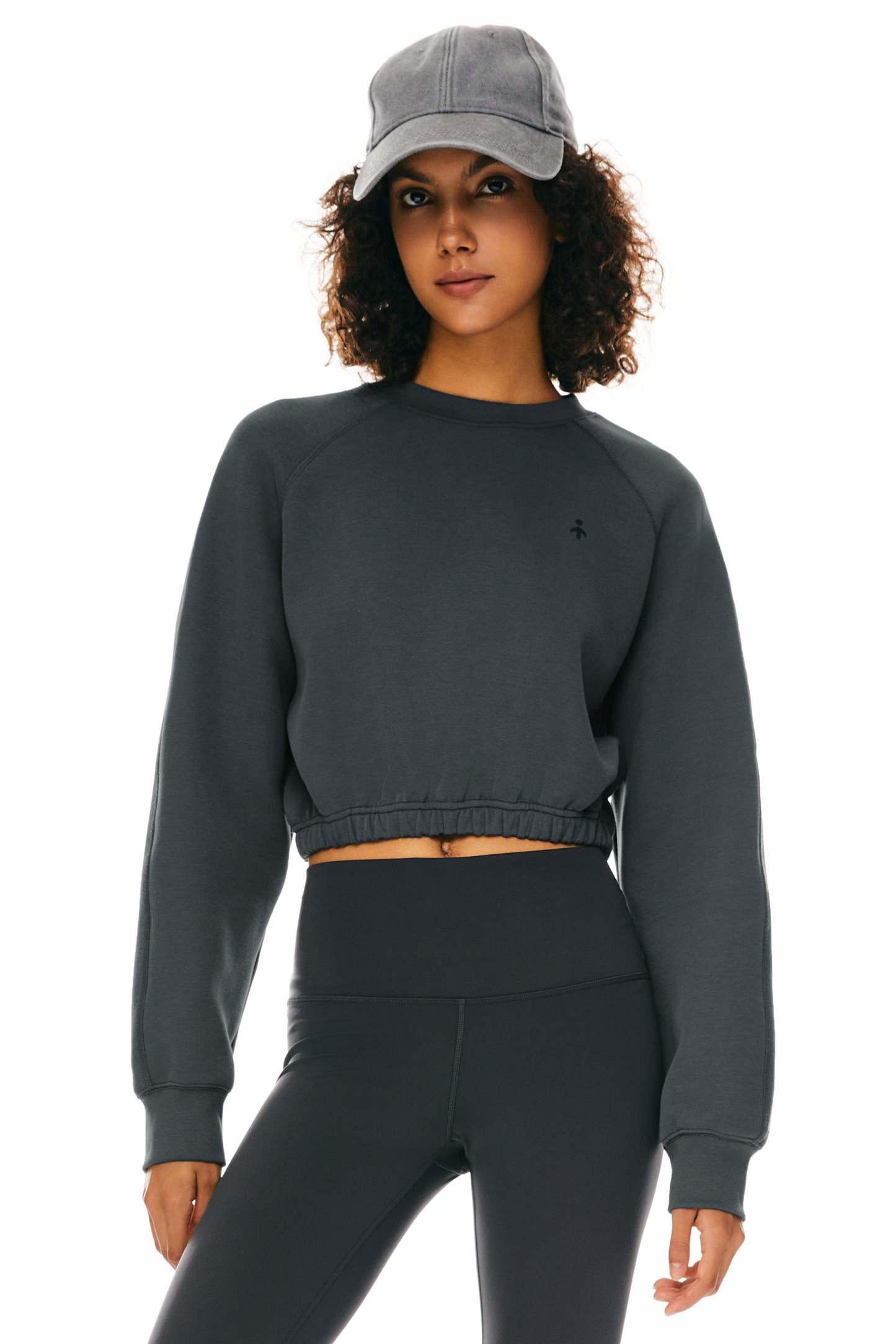 Oversized Cropped Sweatshirt Long Sleeve