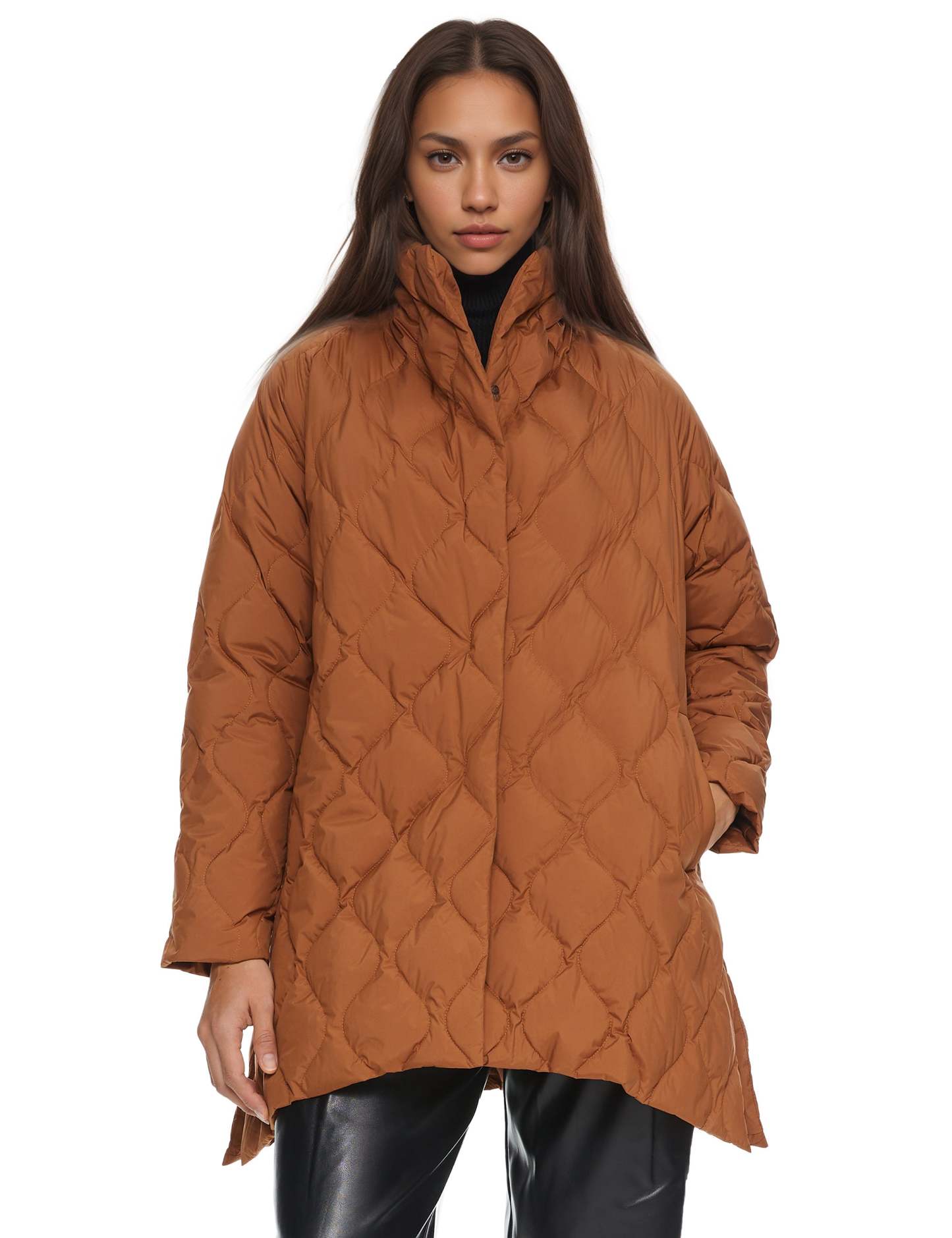 Oversized Quilted Puffer Jacket Lightweight with Pockets
