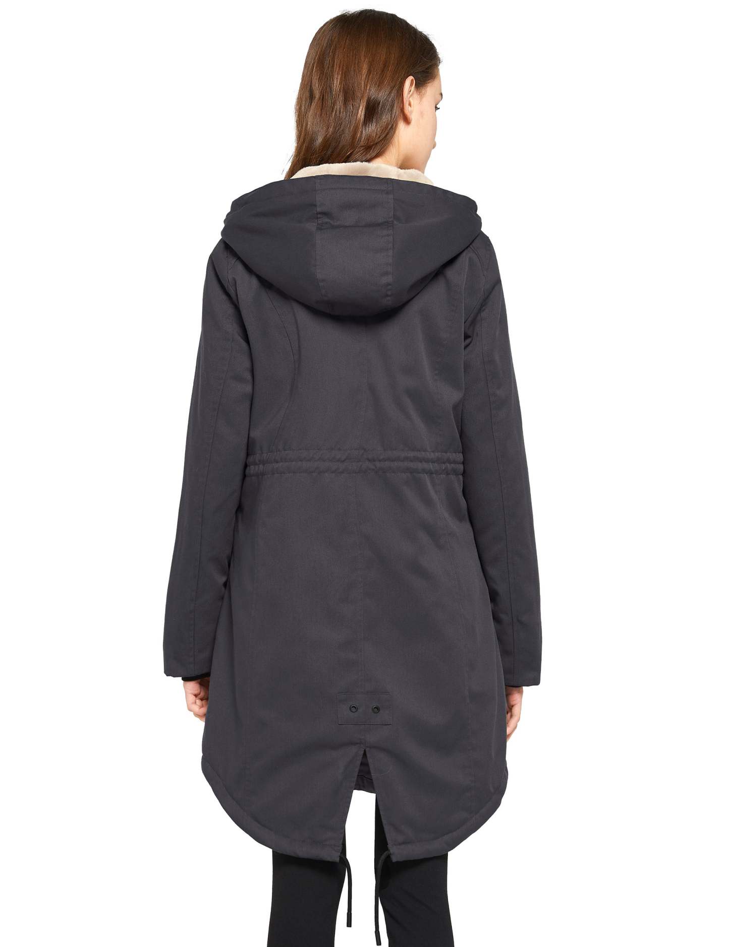Fleece-Lined Hooded Parka Jacket with Pockets