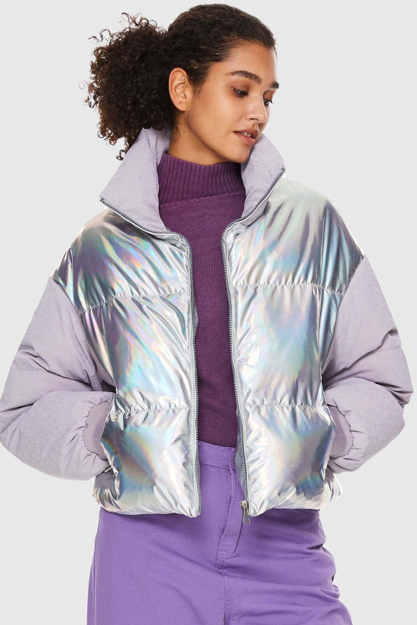Puff-O® Colorlay Chrome Cropped Down Puffer