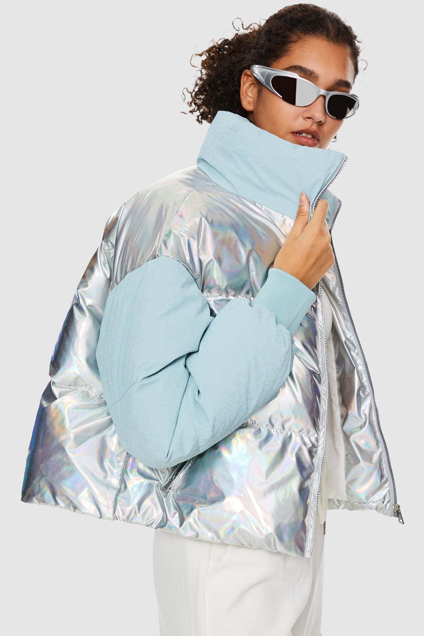 Puff-O® Colorlay Chrome Cropped Down Puffer