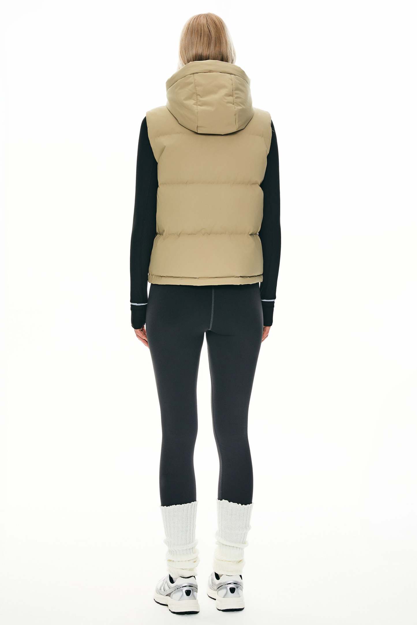 Puffer Down Vest Hooded Cropped Zip Up