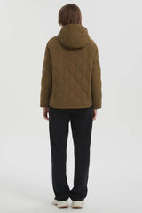 Down Puffer Jacket Half Zip Hoodies Coat