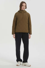 Down Puffer Jacket Half Zip Hoodies Coat