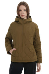 Down Puffer Jacket Half Zip Hoodies Coat