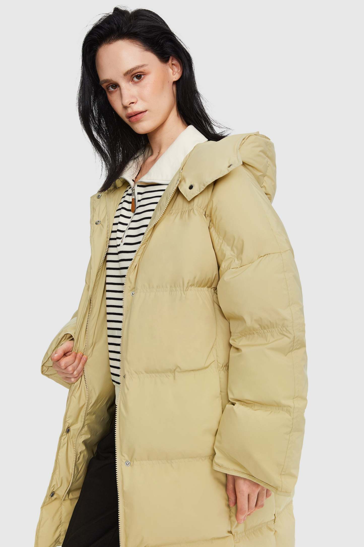 Puffy Puffer Down Jacket with Detachable Hood