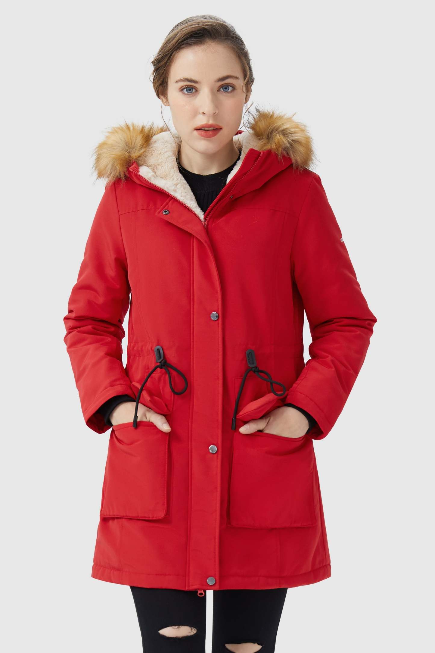 Thickened Fleece Lined Parka Jacket