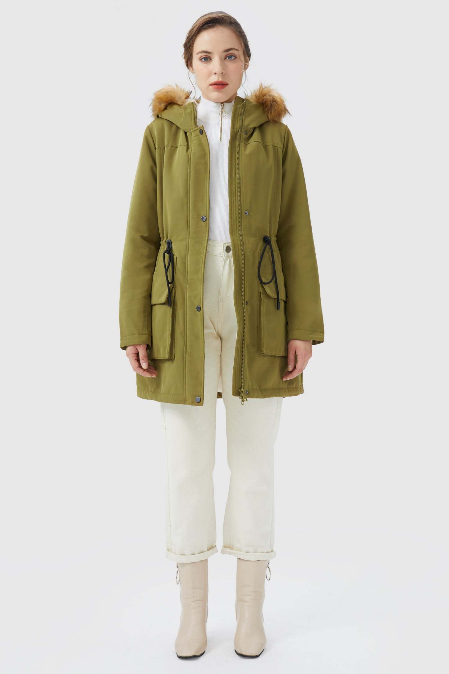 Thickened Fleece Lined Parka Jacket