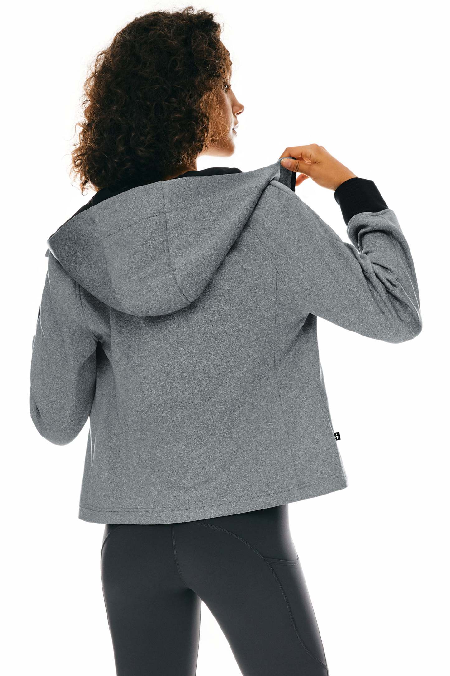 Zip Up Fleece Lined Hoodie Long Sleeve Cropped Sweatshirt