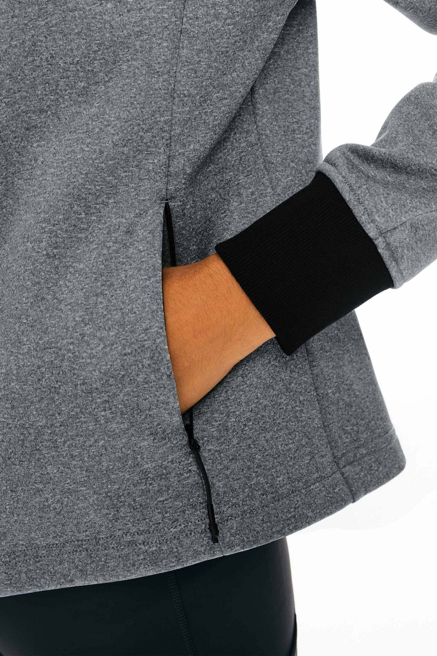 Zip Up Fleece Lined Hoodie Long Sleeve Cropped Sweatshirt