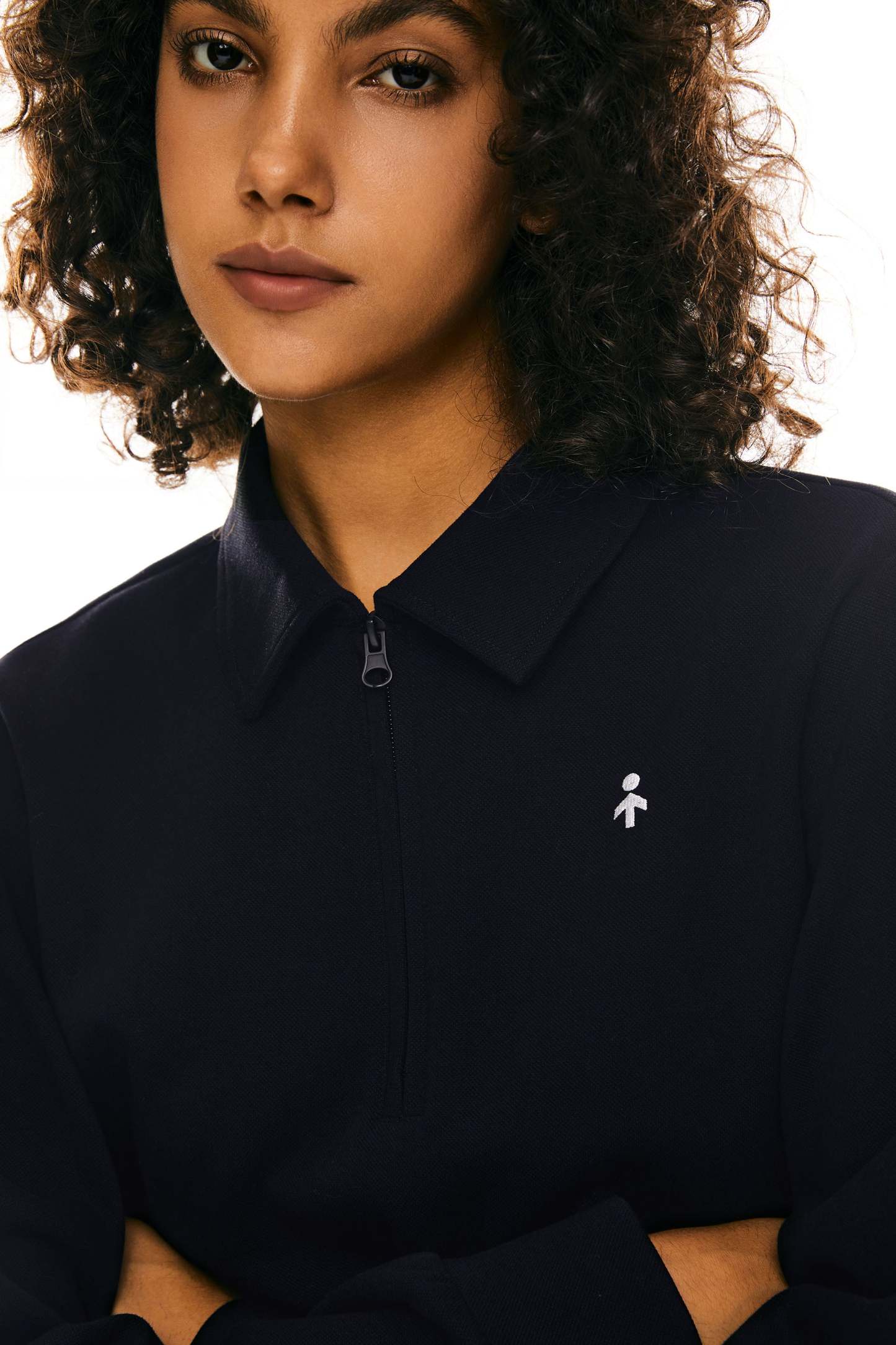 Long Sleeve Polo Sweatshirt Half Zip