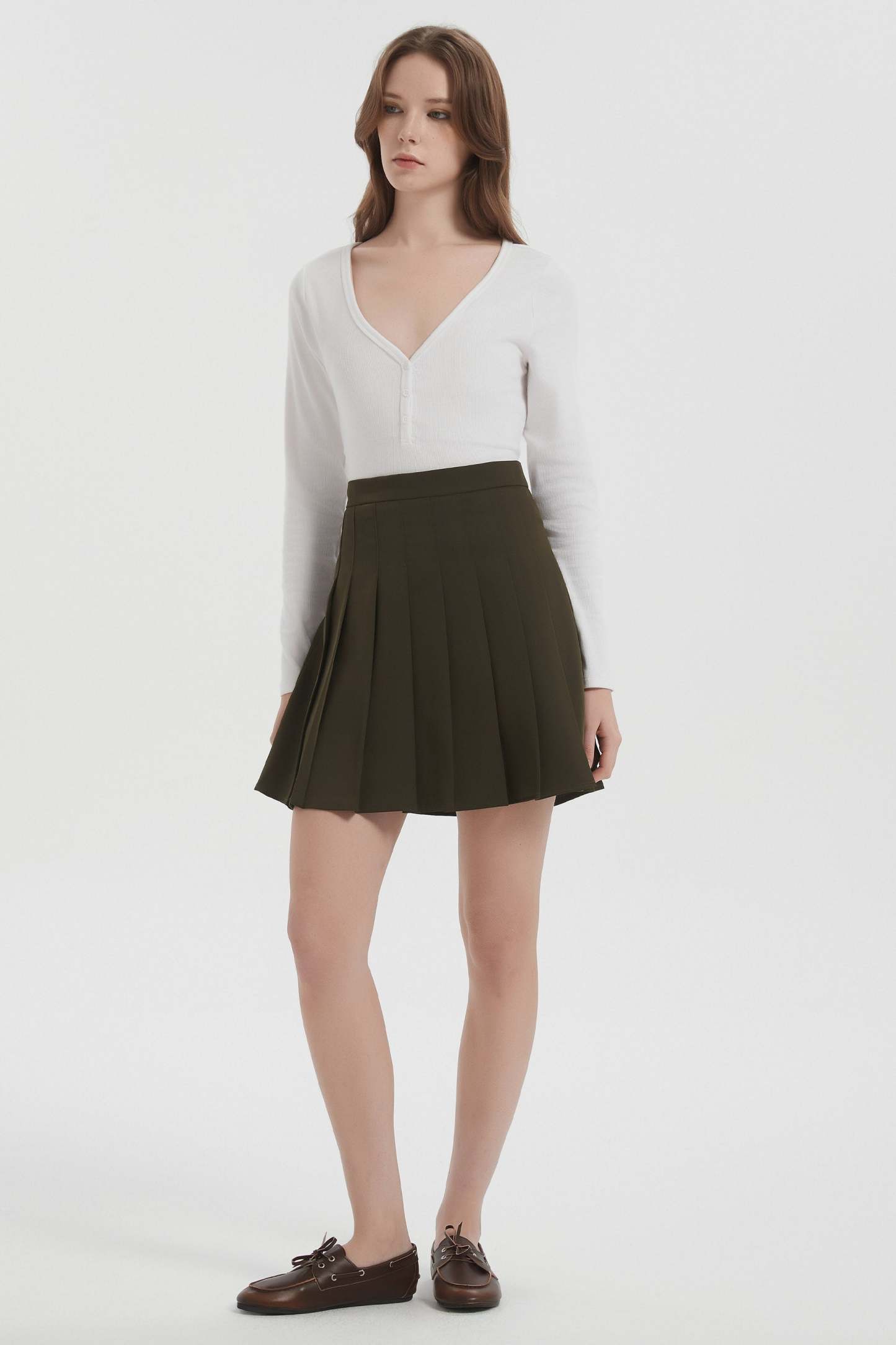 High Waisted Skirts A Line Pleated Skirt