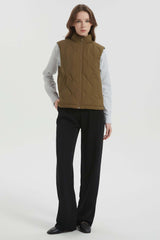 Cropped Down Puffer Vest Zip Up Lightweight