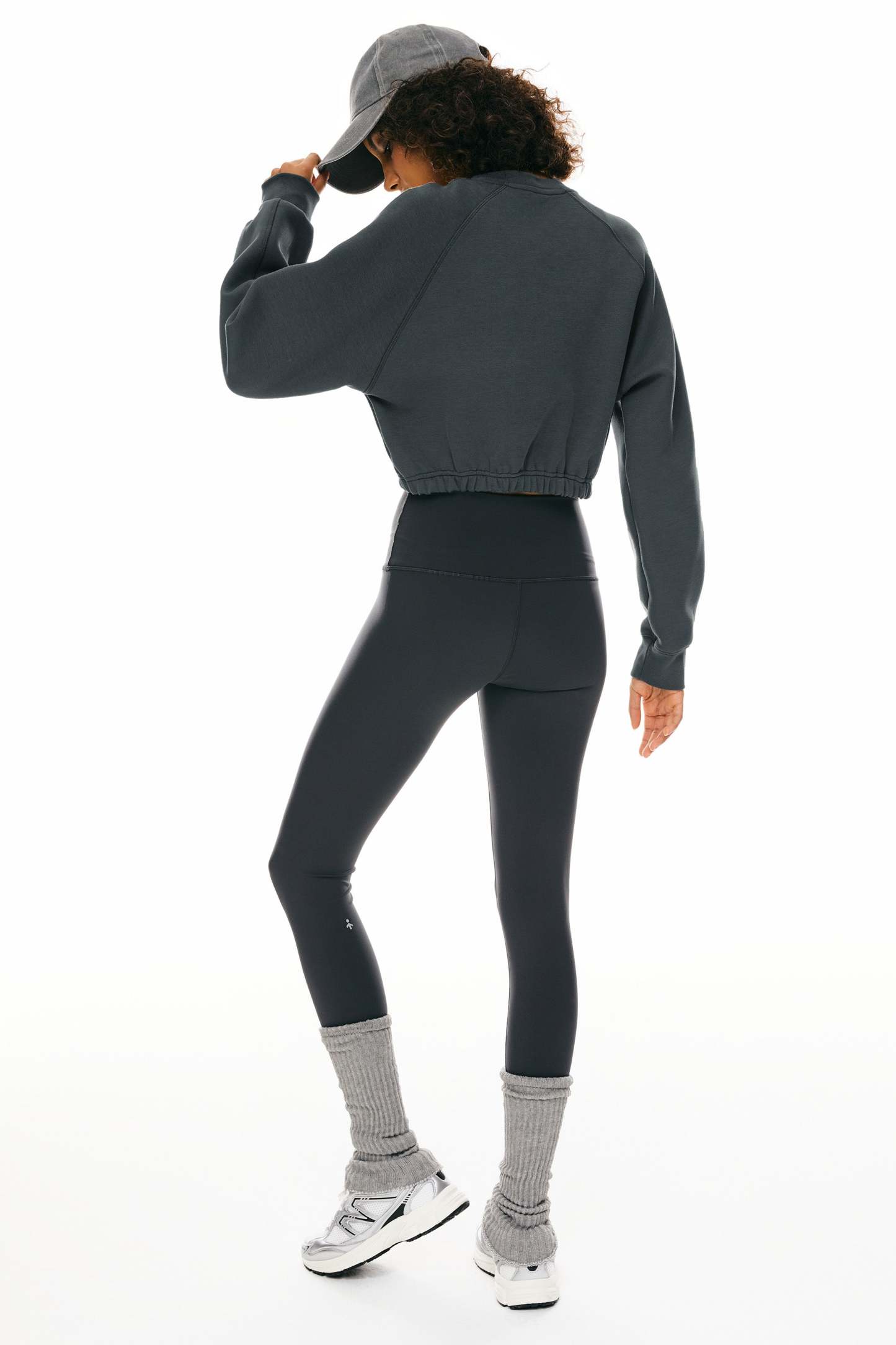 Oversized Cropped Sweatshirt Long Sleeve