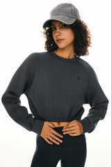 Oversized Cropped Sweatshirt Long Sleeve