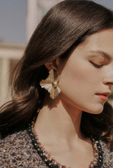 Oversized Vintage Gold Leaf Earrings
