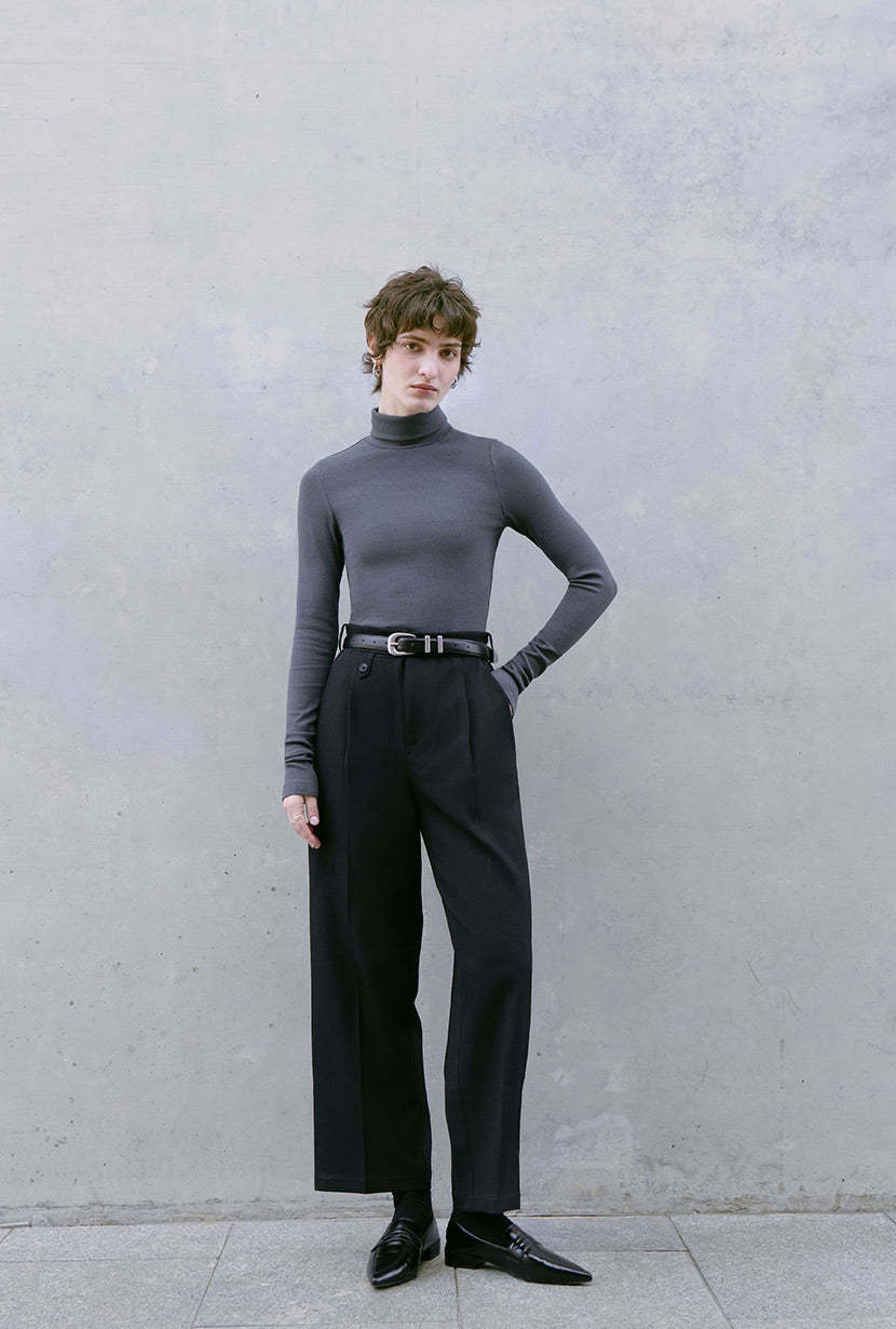 Freja Cotton Turtleneck - Grey