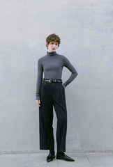 Freja Cotton Turtleneck - Grey