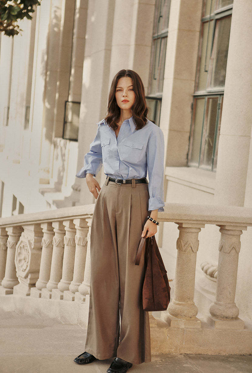 Coleen Cotton Shirt - Blue