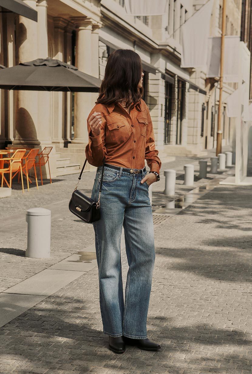 Coleen Suede Shirt - Brown