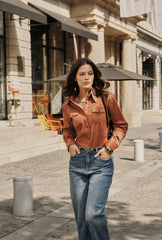 Coleen Suede Shirt - Brown