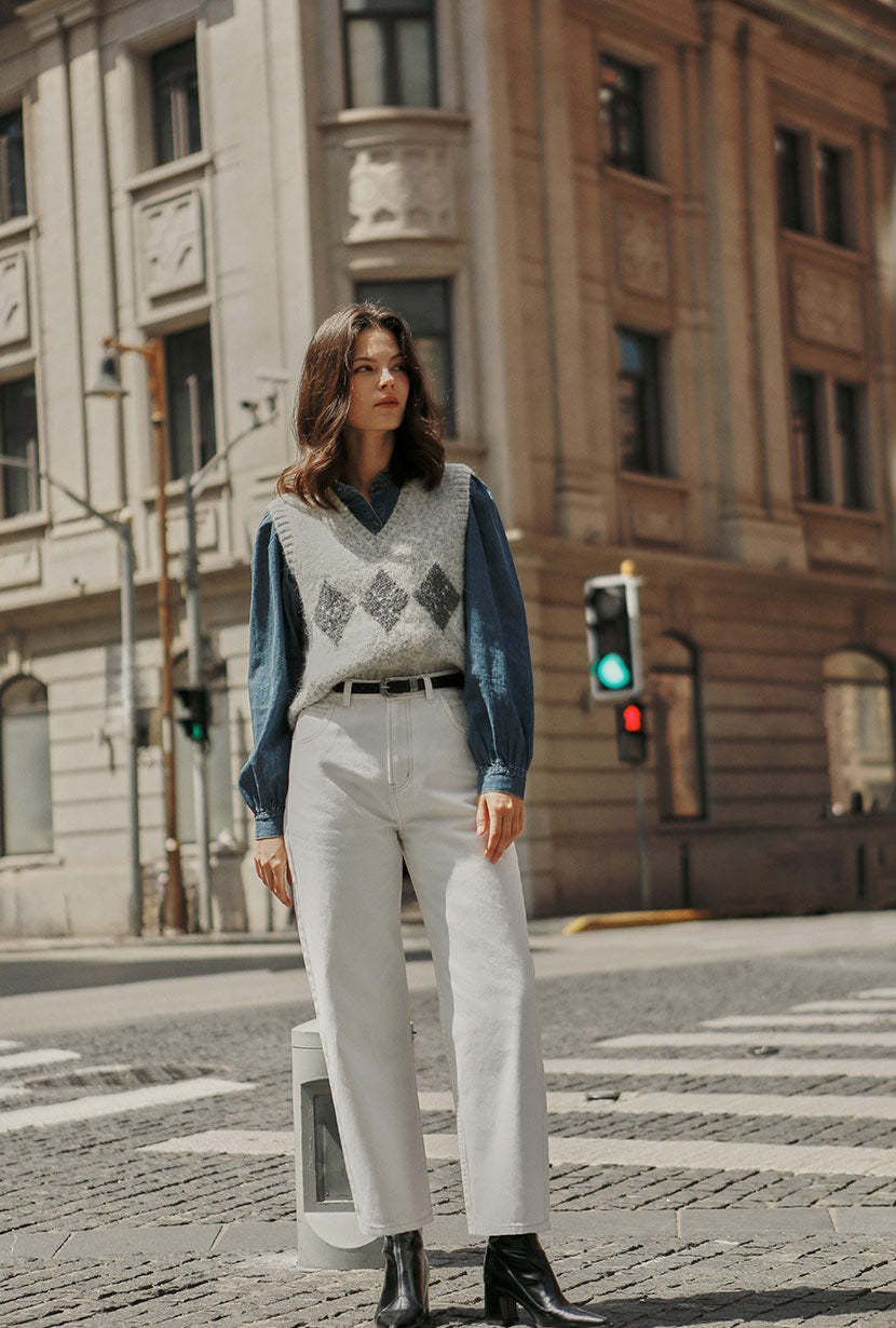 Danica Knitted Alpaca Vest - Gray