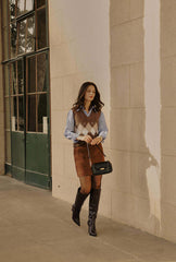 Danica Knitted Alpaca Vest - Brown