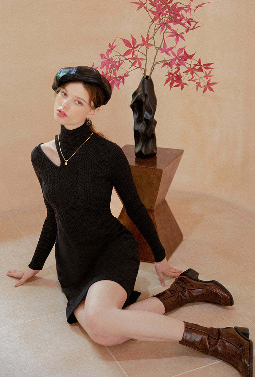 Saffron Knit Dress - Black