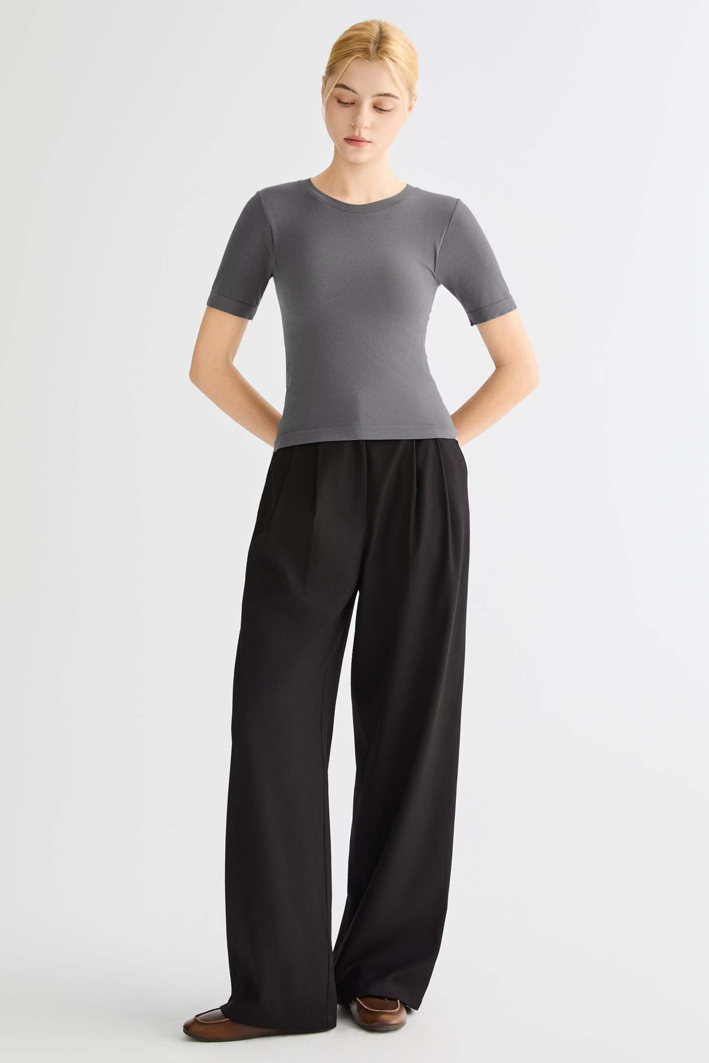 Short-Sleeve Padded Knit Crew T-Shirt