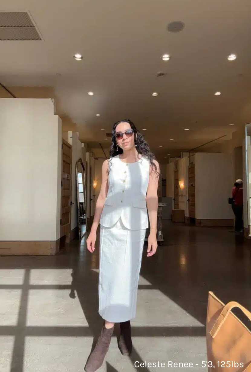 Teigan Linen Pencil Skirt - White