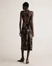 Quince Women's Washable Stretch Silk High Neck Midi Dress