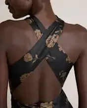 Quince Women's Washable Stretch Silk High Neck Midi Dress