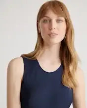 Washable Stretch Silk Tank Midi Dress