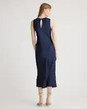 Washable Stretch Silk Tank Midi Dress