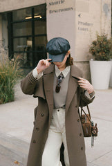Hagar Trench Coat - Olive Brown