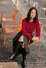 Carmina Wool Cardigan - Red