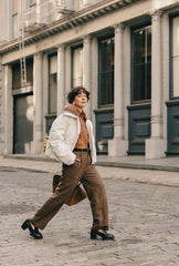 Carter Corduroy Down Jacket - Ivory