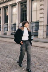 Carter Corduroy Down Jacket - Black