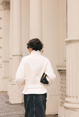 Cole Oversized Wool Short Coat - Ivory