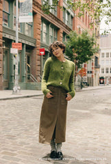 Brayden Alpaca Cardigan - Olive Green