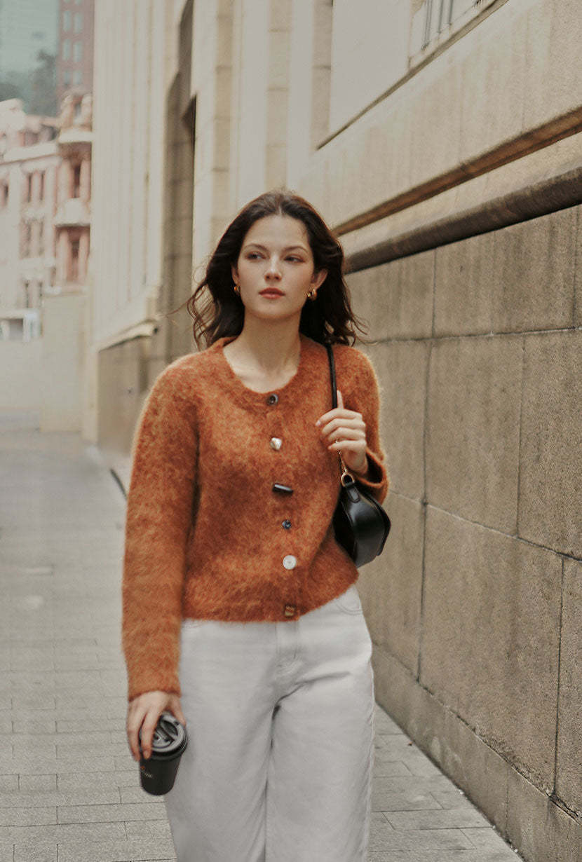 Brayden Alpaca Cardigan - Ginger