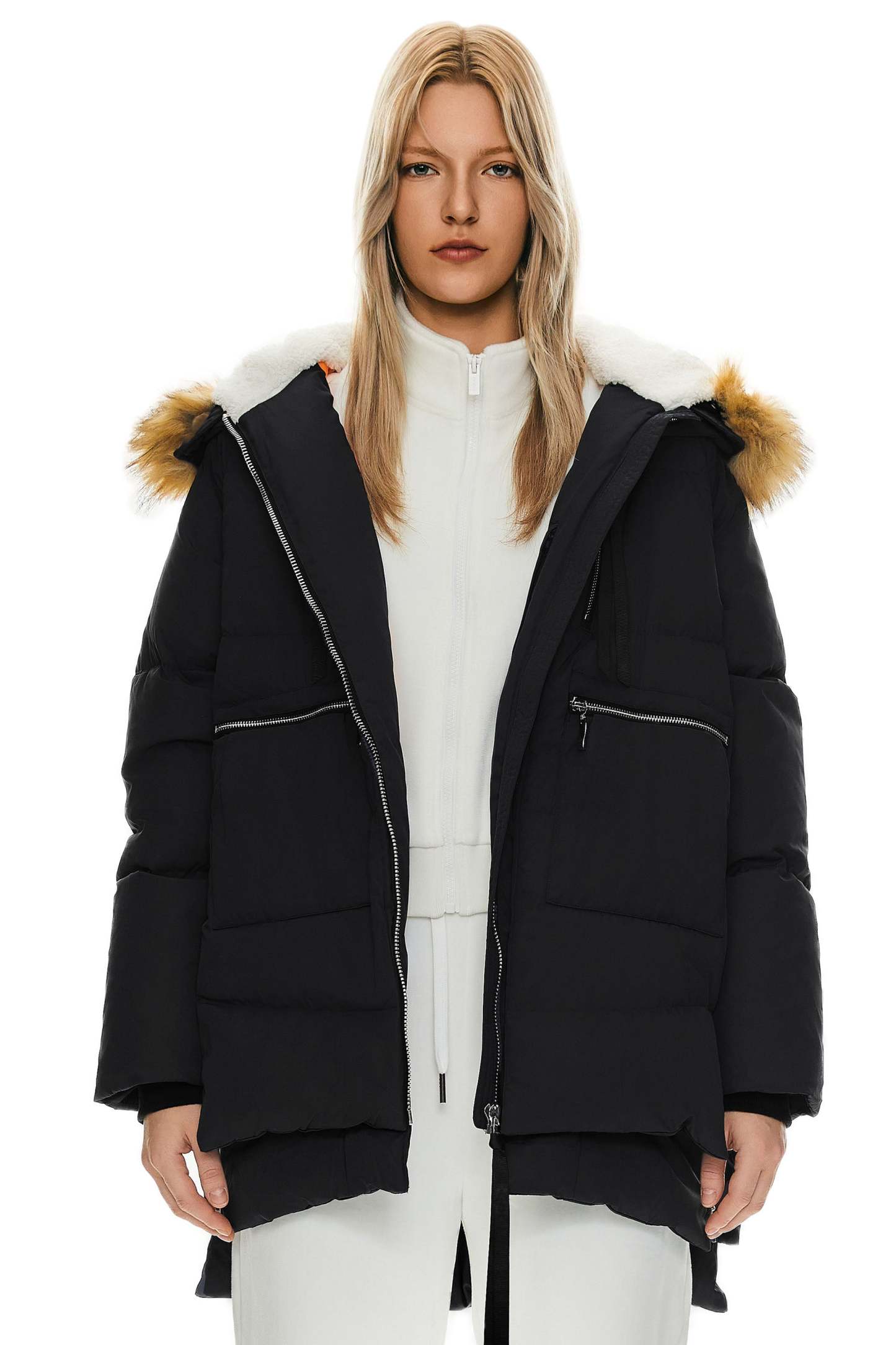 092 Universe® Thickened Down Jacket with Faux Fur Hood