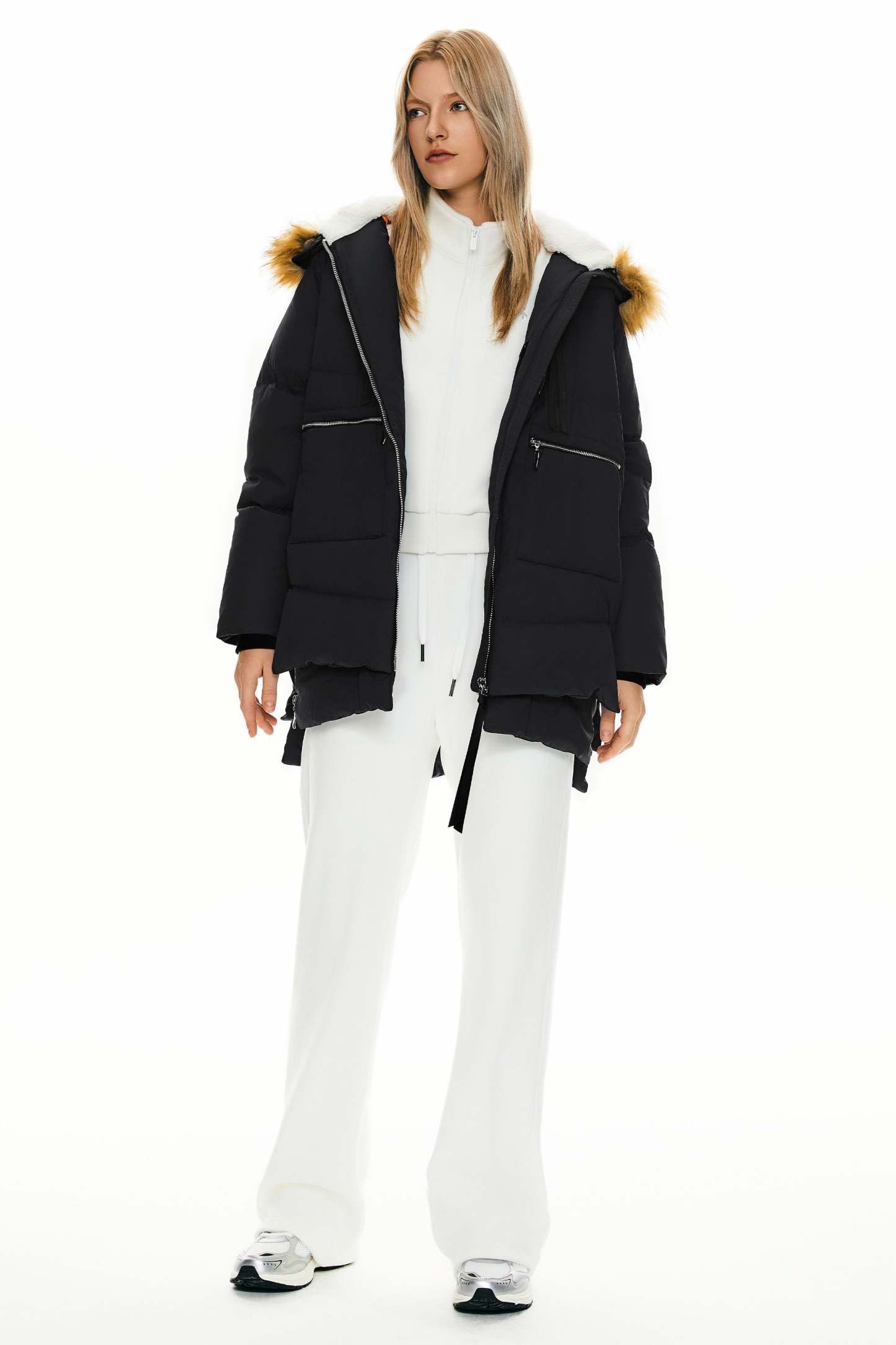 092 Universe® Thickened Down Jacket with Faux Fur Hood